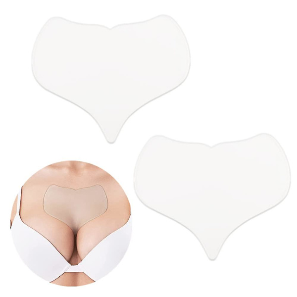 2 stk Silikon Anti-Rynke Brystplaster Gjenbrukbare Transparente Rynkefjerningsputer