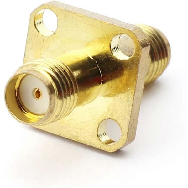 2 st SMA Hon till SMA Hon Koppling med 4-håls Fläns RF Koax Adapter (D-583-A)