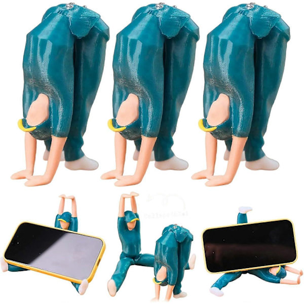 Breakdancer Telefonhållare, Break Dancer Rolig Telefonhållare, Australisk Breakdance-Flicka Actionfigur Telefonhållare 360 Rotation 3pcs