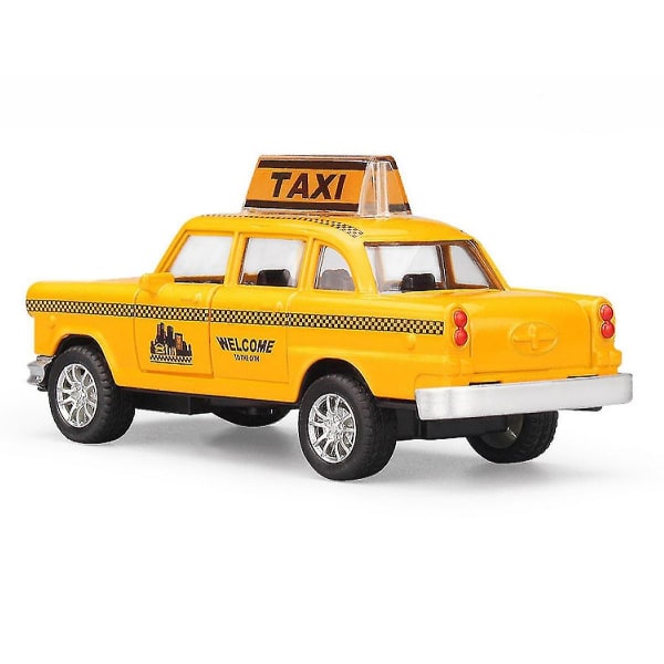 Taxibilleksak för barn, Yellow Cab Staden New York Taxibilleksak Diecast-modell Leksaksbil med tillbakadragande action för toddler