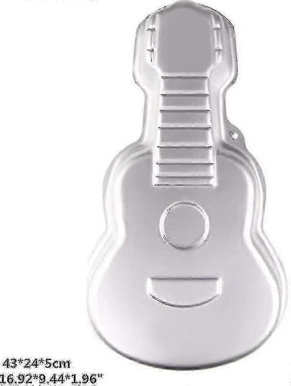 3D Aluminium Kakform Gitarrformad Bakform Födelsedagstårta Kökstillbehör Arbetskollega Presenter