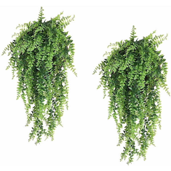 2 stk. Kunstige Plastik Botaniske Boston Bregne Vines Hængende Ivy Ornament Bryllup Krans Ornament