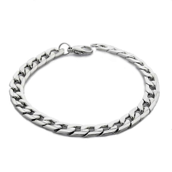 Armbånd i rustfritt stål, attraktivt 9 mm bredt Curb Chain-lenkearmbånd for menn