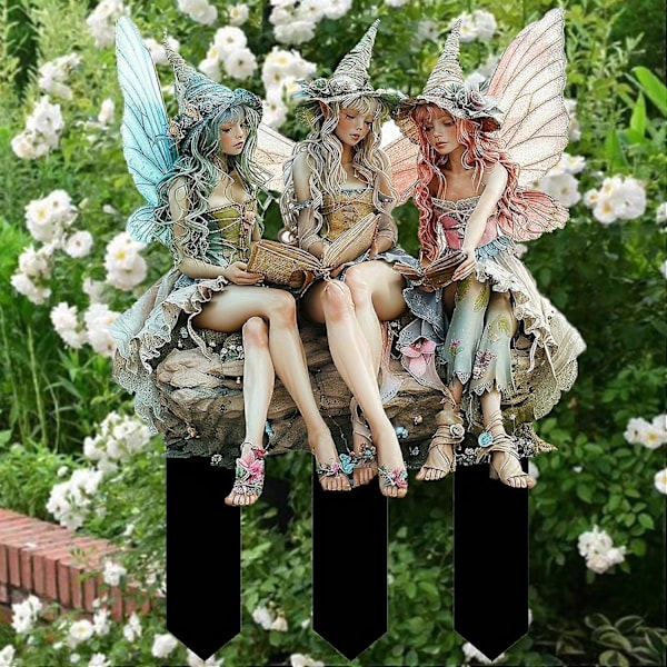 Boheemi Fairy-kukkaistutuskoriste, 2D Fairy Garden -istutuslisävarusteet, Fairy Garden -hahmot ruukkukasveille ja puutarhan pihapiirin nurmikon koristeluun k3