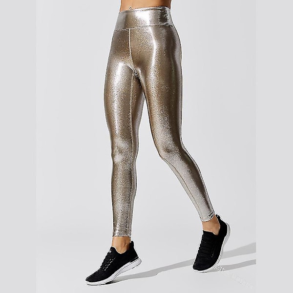 Heta guldiga yogabyxor med hög midja, smala pennbyxor, sportleggings, nio minuters andningsbara fritidsbyxor ff b2 ko  B2 TI gold