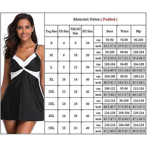 Kvinder Patchwork Push Up Tankini Sæt Badetøj Skørtet Badekjole Strand Shorts Bikini Badetøj Plus Størrelse ZD J 4xl