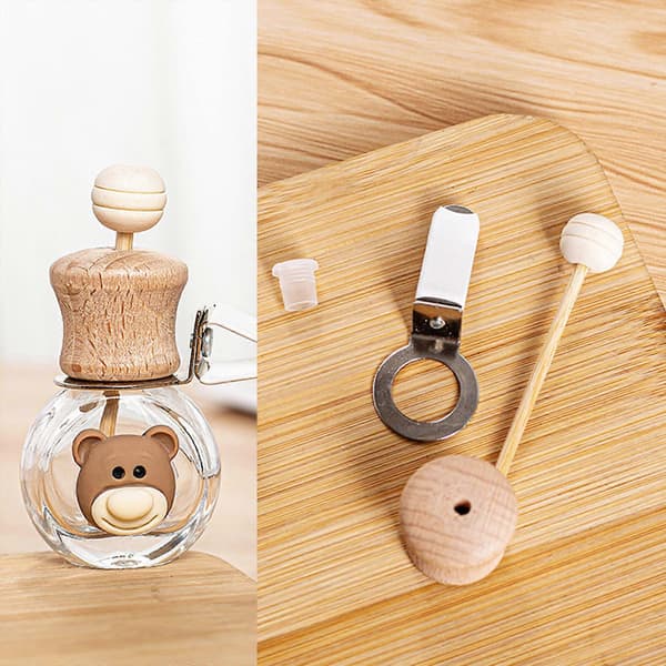Auto Vent Udluftnings Ornament Mini Parfumeflaske med Søde Blomstermønstre miu bear
