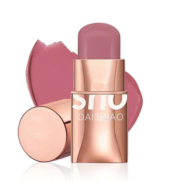 Krämrouge-stick för ögon, läppar, kinder, ekologisk 3-i-1 långvarig multifunktionell makeup
