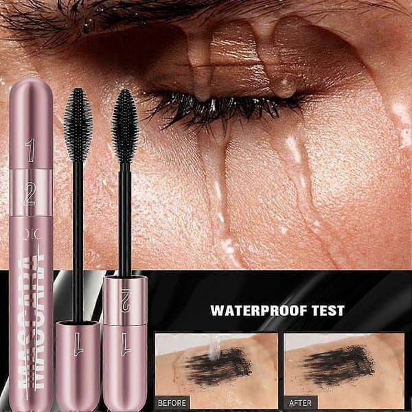 Elastisk stræk sort mascara vippe kosmetik mascara længere 2 i 1 mascara Green