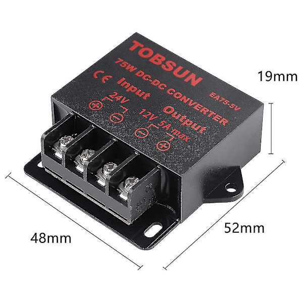 Dc 24v til Dc 12v 5a 60w Step Down Buck Converter Spenningsregulator Reduser Strømomformer Mini Modul Transformator -GSL