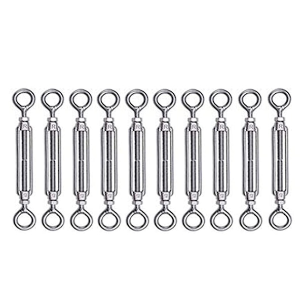 Kabelsperrer 10 stk M4 Justerbar Rustfritt Stål Kabelspenner Lanterne Spenner Wire Spenner for Tau Kabel Tøyline Hage Wire Mesh