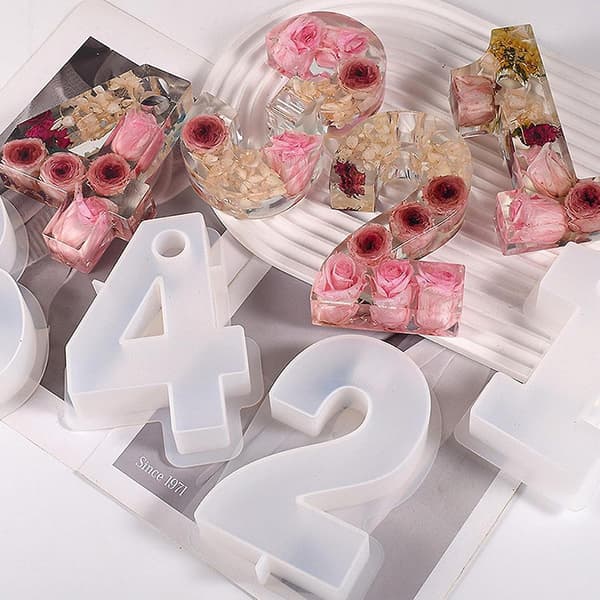 4 stk 3D Tall-Mould for Lys, DIY Silikonform Lysestake 3D Tall Lysestake Epoxy Resin Form Dekor Lysestake Støpeform