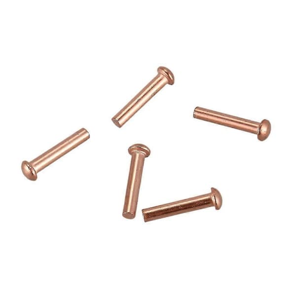 100 stk 5/64 tommer x 25/64 tommer Runde Kobber Solid Nitter Beslag