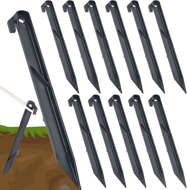 12 stk 9 Store Oppblåsbare Plugger Plastplugger For Campingtelt, Erstatningsplugger Oppblåsbart Teltet Strandtelt Plugger 12pcs