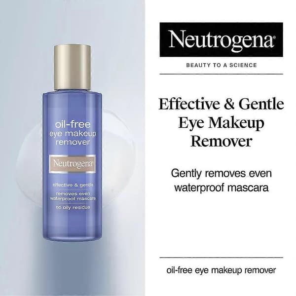 Neutrogena Skånsom Oliefri Øjenmakeupfjerner, Sensitive Øjne, Vandfast Mascara, 163 ml