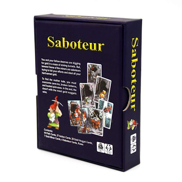 Engelsk version af Saboteur brætspil dværg guldmine nugget minearbejder brætspil kort festspil