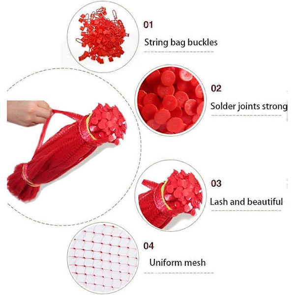 100 st Reusable Mesh Nylon Nätbälte Ringstängning för Livsmedel Leksaker Frukt Grönsaker Förvaring Nätpåsar