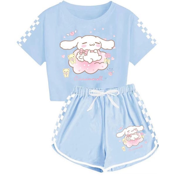 Sanrio Jade Hunde T-shirt + shorts sportspyjamas til drenge og piger børnesæt Claret 150cm
