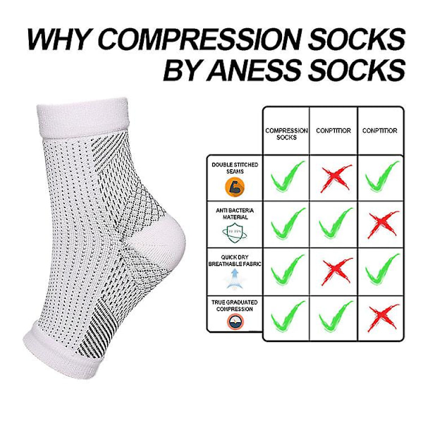 Sports Pressure Socks Ankle Protection Socks, Calf Slim Leg Elastic Socks, Fitness Cycling Running Socks s-m 34-39