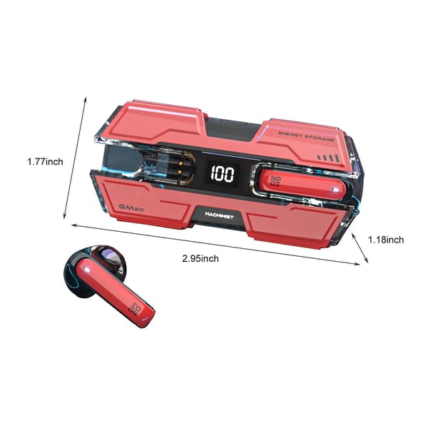 Trådlöst Bluetooth-headset med mekanisk vind, HD-samtal, spel, låg latens red