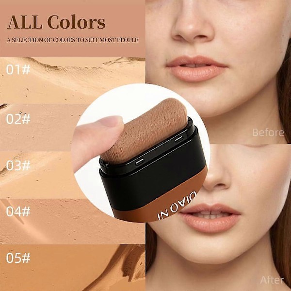 Foundation Stick til Ansigt, Multifunktionel Foundation Stick med Indbygget Foundationbørste, Letvægts Opbyggelig Medium til Fuld Dækning color 01