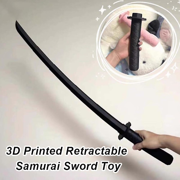3D-tryckt Gravitationsutdragbar Samuraisvärd Fidget Leksak, 2 st 3D Fidget Samuraisvärd Stressavlastande Leksak, Rolig Plast Utdragbar Svärd Leksak 2pcs - pink