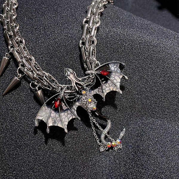 halsband, fängslad flygande drake halsband, nyckelben kedja