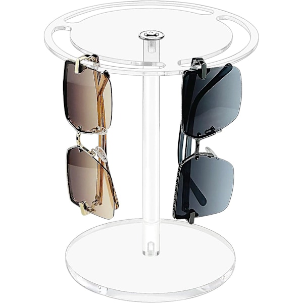 1/2 stk Solbriller Holder Stativ, Solbrille Opbevaring Stativ 360 Grader Roterende Briller Display Akryl Solbriller Holder Organizer transparemt