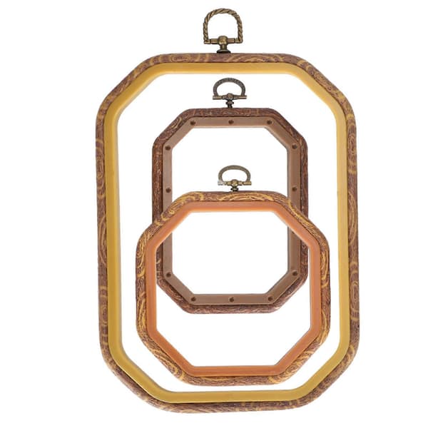 3 st Hemslöjd DIY Broderiringar Nålkonst Korsstygn Ringram