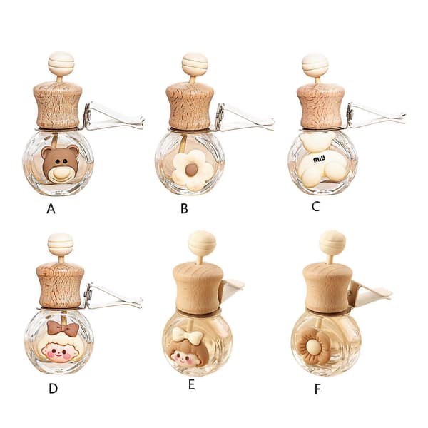 Auto Vent Udluftnings Ornament Mini Parfumeflaske med Søde Blomstermønstre miu bear