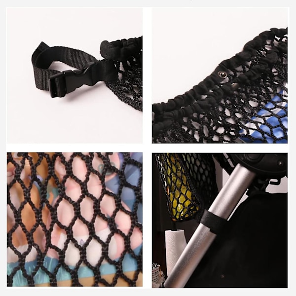 Babyvogn Organizer Universal Net Mesh Opbevaringspose, Stor Legetøjsorganizer Til Vogn Opbevaring Tilbehør Til At Bære Bleer & Snacks 1pcs