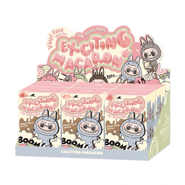 Labubu Macaron Monster Nyckelring Spännande Monster Macaron Vinyl Ansikte Plysch Nyckelring Konst Samlarleksak Barnpresent... soy milk Duoduo