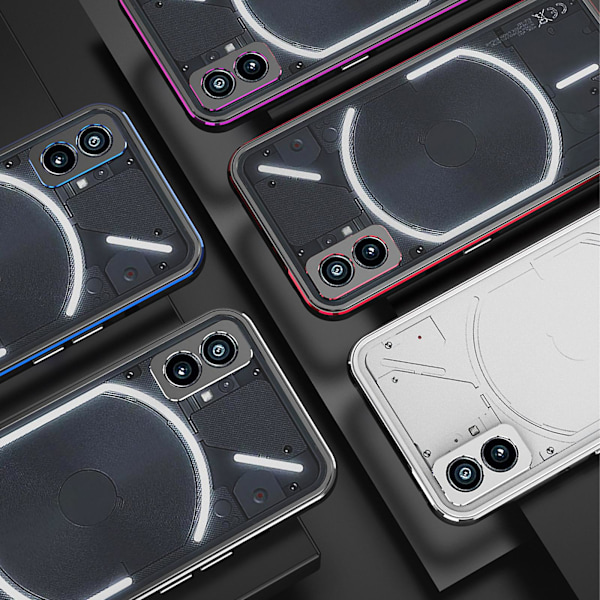 Skyddande Ram för Skal och Kamera för Nothing Phone 2 Transparent Glänsande Aurora Skyddande Ram för Objektiv för Nothing Phone 2 silver