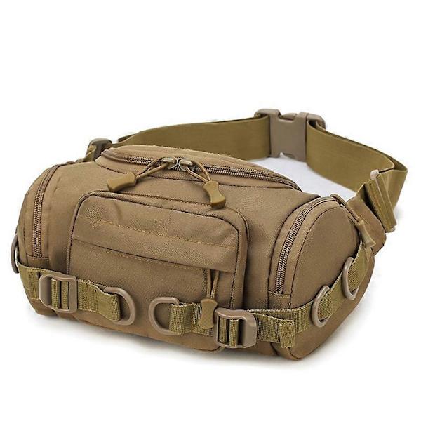Fanny Pack Militär Midjeväsk Ryggsäck Utility Hip Pack Väska med Justerbar Rem khaki