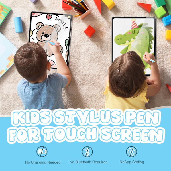 Styluspenne til Touchscreens, 4 stk. Søde Touchscreen-Stylus til iPhone, Børnetablets, Universal Touchscreen-Kapacitiv Stylus til Børn