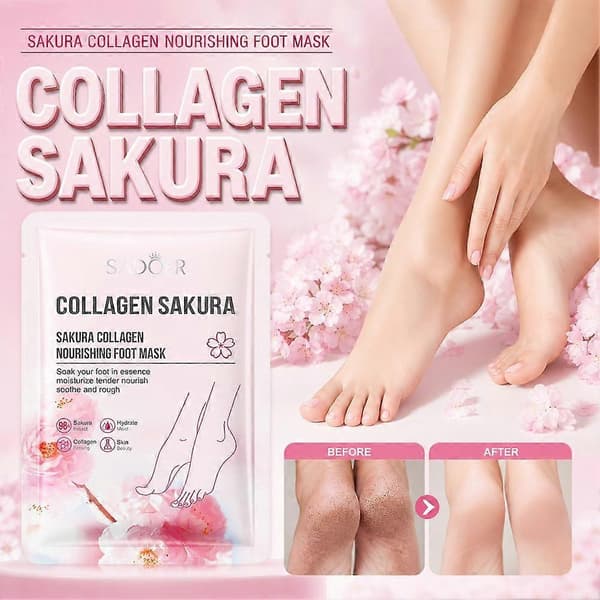 SADOER Sakura Fotmaske - Kollagen Dyp Hydrering Eksfoliering 40ml