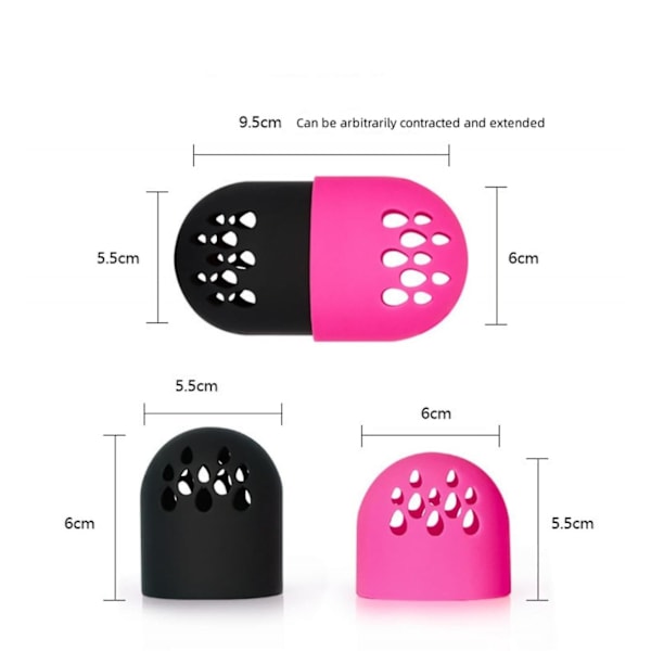 Sminksvampshållare, dubbelsidig andningsbar, lämplig för resor eller daglig användning, krosssäkert sminkresefodral, snabbtorkande och lätt att bära -GSL pink