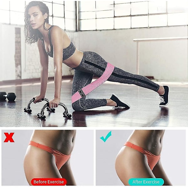 Modstandsbånd Booty Bands Sæt til Bagdel Ben Glutes, Skridsikre Træningsstof Hoftebånd Træningsbånd til Kvinder med Bæretaske, 3pak -GSL