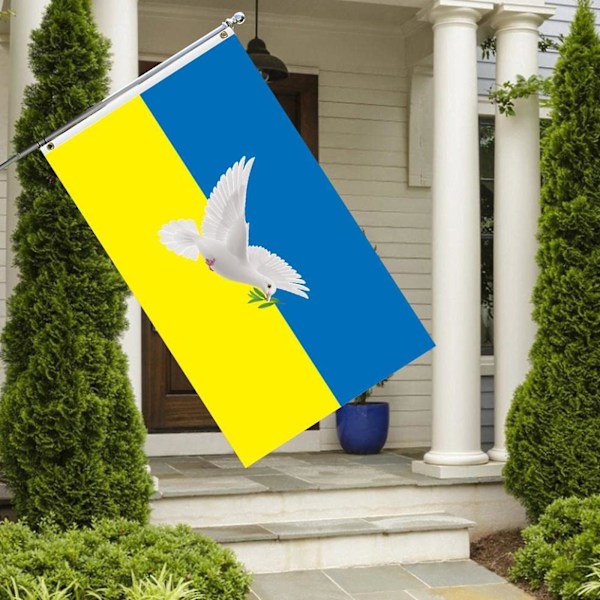 Fredens Värld Fredsflagga, Fredsduva Bannerflagga 150 X 90 Cm, Fredsflagga Fredstecken Symbolflagga Mot Kriget För Patio Gräsmatta Utomhus Dekor e