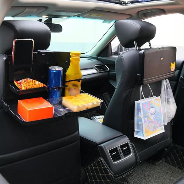 Bilsete Organizer, Universal Multifunksjonell Foldbar Middagstallerken, Spisebord & Koppbærer, Slitesterk 1pcs
