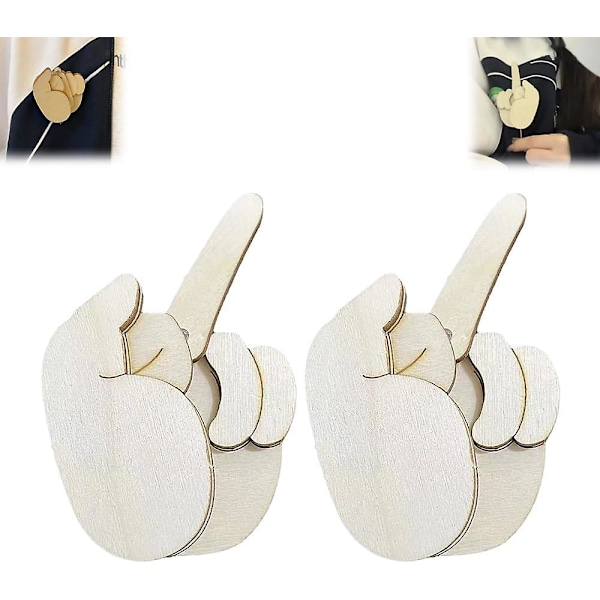 Morsom Tre Finger Brosje, Morsom Midtfinger Pin DIY Kit, Vendbar Midtfinger Pins Spøk Gave, Interaktiv Stemningsuttrykkende Pin 2pcs