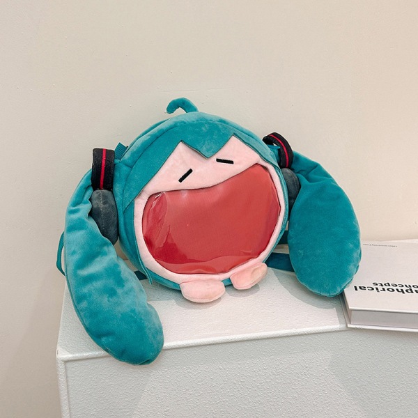 New Hatsune Miku miku shoulder bag cute cartoon plush crossbody bag funny soft girl bag