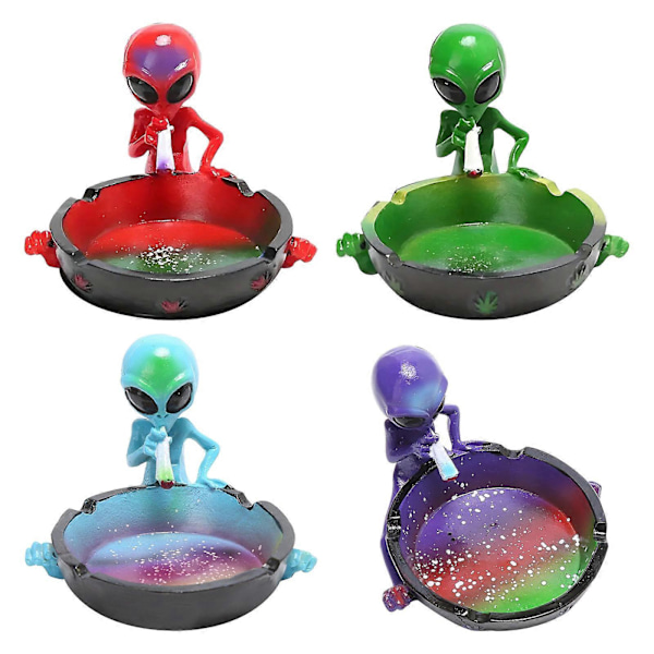Alien Ashtray Galaxy Style Alien Ashtray Vardagsrummet Hem Hotell Dekorativ Prydnad 4 Tum Multicolor Flye1295 red
