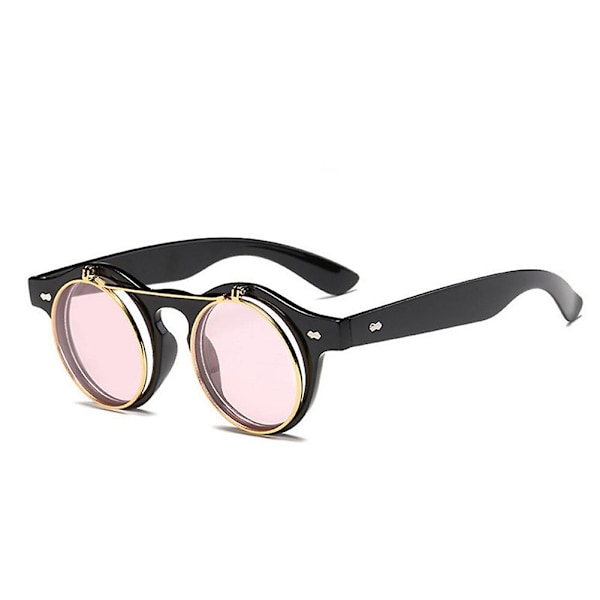 Aurinkolasit Flip Up Circle Steampunk -tyyliset suojalasit Pyöreät Retro Vintage Cyber color05