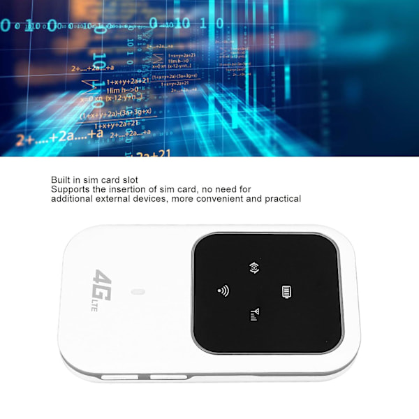 Højhastigheds 4G-netværk, langtidsholdbar mobil WiFi, bildelingsenhed, indbygget SIM-kortslot, 2400mAh genopladeligt litiumbatteri (uden SIM-kort) -GSL z