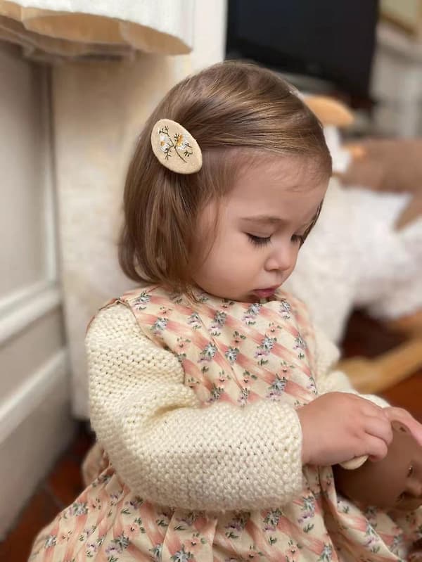 10 par med retro stoffbroderte tredimensjonale blomsterhårnål