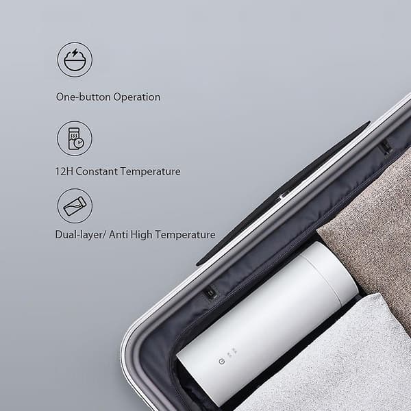 VIOMI Elektrisk Termoskoppe Portable Flaske Rustfrit Stål Opvarmning Termokrus til Te Kaffe