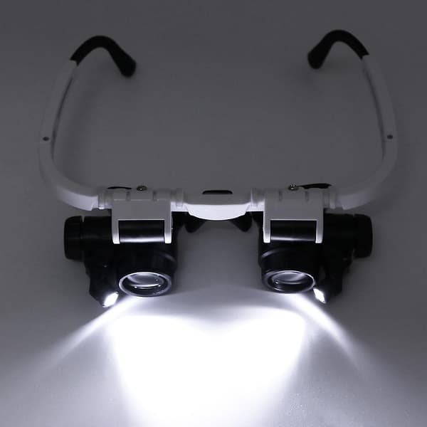 Hodebåndsforstørrelsesglass med LED-lys for hodemonterte forstørrelsesbriller 8x 23x