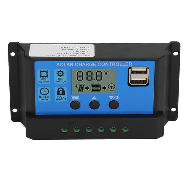 12V 24V Solpanelregulator PWM Fotovoltaisk Regulator LCD-display MPPT Solladdare 90A