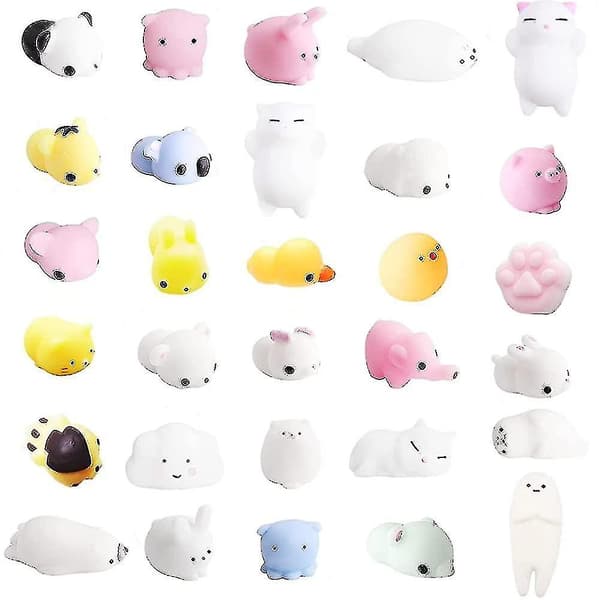 50 stk Mini Dyr Moshi Squishy Legetøjspakke Tilfældig Stil - Sød Squishy Fidget Legetøj